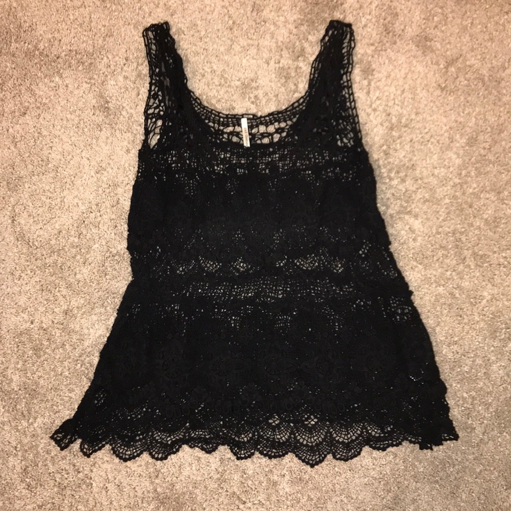 Black lace swimsuit coverup